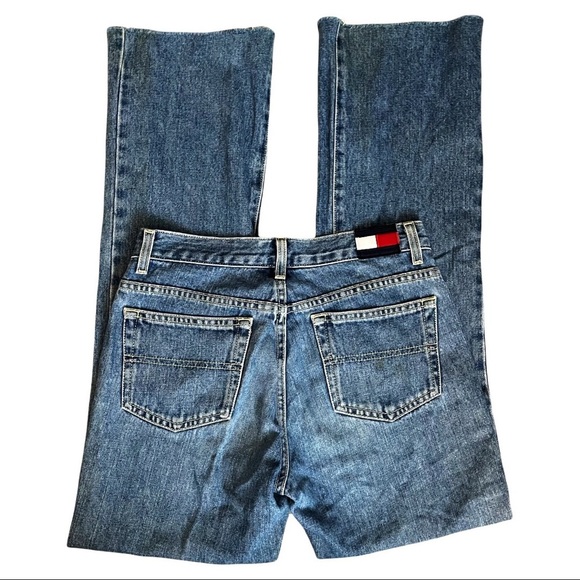 Tommy Hilfiger Vintage Y2K Flare Leg Flag Emblem Jeans - Picture 1 of 12